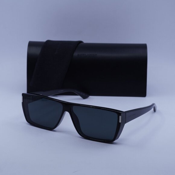 Saint Laurent SL 757 001 Square Sunglasses - Black/Grey - Picture 1 of 10